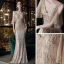Chic / Belle Doré Robe De Soirée 2020 Trompette / Sirène V-Cou Manches Courtes Faux Diamant Paillettes Longue Dos Nu Robe De Ceremonie