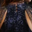 Scintillantes Bleu Marine Robe De Cocktail 2020 Princesse Encolure Dégagée Sans Manches Paillettes Perlage Asymétrique Robe De Ceremonie