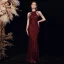 Sparkly Champagne Evening Dresses  2020 Trumpet / Mermaid Scoop Neck Sleeveless Sequins Beading Floor-Length / Long Formal Dresses