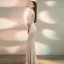 Sparkly Champagne Evening Dresses  2020 Trumpet / Mermaid Scoop Neck Sleeveless Sequins Beading Floor-Length / Long Formal Dresses