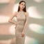 Sparkly Champagne Evening Dresses  2020 Trumpet / Mermaid Scoop Neck Sleeveless Sequins Beading Floor-Length / Long Formal Dresses