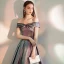 Fashion Multi-Colors Homecoming Graduation Dresses 2020 A-Line / Princess Off-The-Shoulder Short Sleeve Glitter Polyester Tea-length Ruffle Backless Formal Dresses