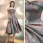 Fashion Multi-Colors Homecoming Graduation Dresses 2020 A-Line / Princess Off-The-Shoulder Short Sleeve Glitter Polyester Tea-length Ruffle Backless Formal Dresses