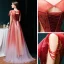 Meilleur Bordeaux Dégradé De Couleur Robe De Soirée 2020 Princesse Transparentes Encolure Dégagée Manches Courtes Perlage Glitter Tulle Train De Balayage Volants Dos Nu Robe De Ceremonie