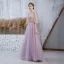 Élégant Lavande Robe De Bal Avec Châle 2020 Princesse Bretelles Spaghetti Sans Manches Perlage Glitter Tulle Longue Volants Dos Nu Robe De Ceremonie