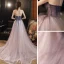 Elegant Lavendel Selskapskjoler 2020 Prinsesse Kjæreste Uten Ermer Beading Glitter Tyll Feie Tog Ryggløse Formelle Kjoler