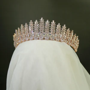 High End Gold Diadem Haarschmuck Braut 2020 Legierung Zirkon Strass Hochzeit Brautaccessoires