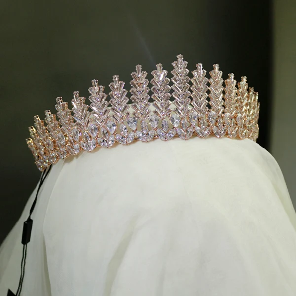 Haut de Gamme Doré Tiare Accessoire Cheveux Mariage 2020 Alliage Zircon Faux Diamant Mariage Accessorize
