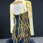 Luxury / Gorgeous Navy Blue Red Carpet Evening Dresses  2020 Ball Gown See-through Scoop Neck Long Sleeve Handmade  Beading Floor-Length / Long Backless Formal Dresses
