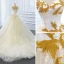 Luksus Hvit Bryllups Brudekjoler 2020 Ballkjole Kjæreste Uten Ermer Ryggløse Appliques Blonder Håndlaget Beading Chapel Train
