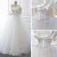 Modest / Simple White Satin Bridal Wedding Dresses 2020 Ball Gown Strapless Sleeveless Backless Floor-Length / Long Ruffle