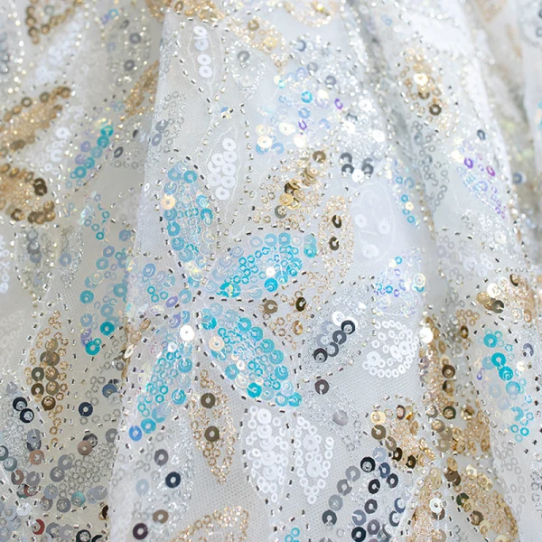 Amazing / Unique Multi-Colors Bridal Wedding Dresses 2020 Ball Gown See-through Scoop Neck Long Sleeve Beading Sequins Chapel Train Ruffle