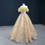High-end Champagne Evening Dresses  2020 A-Line / Princess Strapless Sleeveless Feather Appliques Lace Sequins Floor-Length / Long Backless Formal Dresses