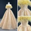 High-end Champagne Evening Dresses  2020 A-Line / Princess Strapless Sleeveless Feather Appliques Lace Sequins Floor-Length / Long Backless Formal Dresses