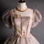 Victorian Style Brown See-through Prom Dresses 2020 Ball Gown High Neck Puffy Short Sleeve Appliques Lace Beading Floor-Length / Long Ruffle Backless
