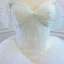 Modest / Simple White Bridal Wedding Dresses 2020 Ball Gown Off-The-Shoulder Short Sleeve Backless Court Train Ruffle