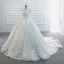 Luxus / Herrlich Weiß Hochzeits Brautkleider / Hochzeitskleider 2020 Ballkleid Durchsichtige Eckiger Ausschnitt Ärmellos Rückenfreies Perlenstickerei Pailletten Kapelle-Schleppe Rüschen