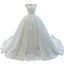 Luxus / Herrlich Weiß Hochzeits Brautkleider / Hochzeitskleider 2020 Ballkleid Durchsichtige Eckiger Ausschnitt Ärmellos Rückenfreies Perlenstickerei Pailletten Kapelle-Schleppe Rüschen