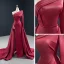 Schlicht Burgunderrot Satin Roter Teppich Abendkleider 2020 A Linie One-Shoulder Lange Ärmel Gespaltete Front Hof-Schleppe Rückenfreies Festliche Kleider