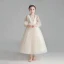 Illusion White Flower Girl Dresses 2020 Ball Gown See-through Scoop Neck Puffy Long Sleeve Star Sequins Ankle Length Ruffle