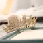 Chic / Beautiful Gold Tiara Bridal Hair Accessories 2020 Alloy Pearl Rhinestone Wedding Accessories