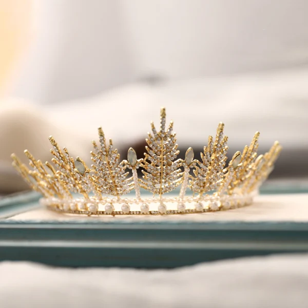 Chic / Beautiful Gold Tiara Bridal Hair Accessories 2020 Alloy Pearl Rhinestone Wedding Accessories