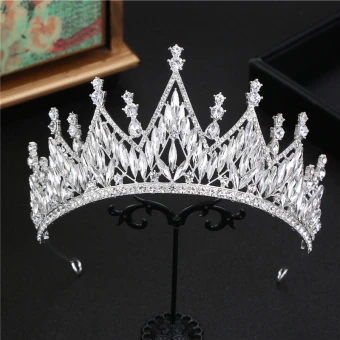 Classic Silver Wedding Tiara Bridal Hair Accessories 2020 Alloy Rhinestone Accessories