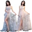 Sexy Blanche Transparentes Robe De Soirée 2020 Princesse V-Cou Sans Manches Appliques En Dentelle Train De Balayage Dos Nu Robe De Ceremonie