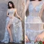 Sexy Blanche Transparentes Robe De Soirée 2020 Princesse V-Cou Sans Manches Appliques En Dentelle Train De Balayage Dos Nu Robe De Ceremonie