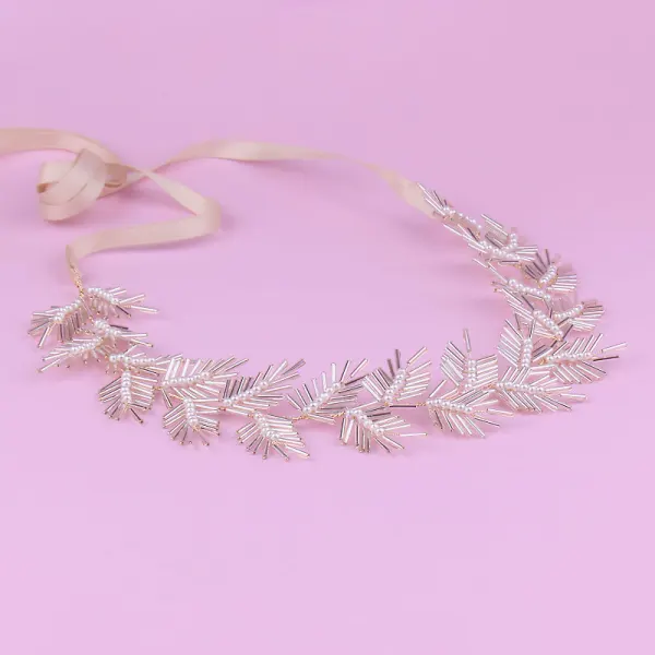 Elegant Gold Headbands Bridal Hair Accessories 2020 Alloy Lace-up Pearl Beading Headpieces Wedding Accessories