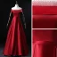Modest / Simple Burgundy Satin Evening Dresses  2020 A-Line / Princess Off-The-Shoulder Short Sleeve Sash Floor-Length / Long Ruffle Backless Formal Dresses