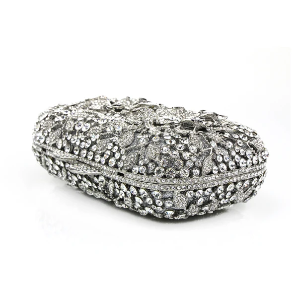 Amazing / Unique Silver Clutch Bags Beading Pierced Rhinestone Metal Evening Party Accessories 2019