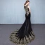 Trumpet / Mermaid 2017 Evening Dresses  White Black Ankle Strap Court Train Lace Scoop Neck Casual Church Cocktail Party Evening Party Prom Summer Sleeveless Formal Dresses