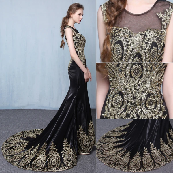 Trumpet / Mermaid 2017 Evening Dresses White Black Ankle Strap Court Train Lace Scoop Neck Casual Church Cocktail Party Evening Party Prom Summer Sleeveless Formal Dresses