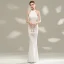 Chic / Beautiful White Evening Dresses  2020 Trumpet / Mermaid Scoop Neck Sleeveless Beading Sequins Floor-Length / Long Formal Dresses