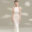 Chic / Beautiful White Evening Dresses  2020 Trumpet / Mermaid Scoop Neck Sleeveless Beading Sequins Floor-Length / Long Formal Dresses