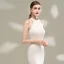 Chic / Beautiful White Evening Dresses  2020 Trumpet / Mermaid Scoop Neck Sleeveless Beading Sequins Floor-Length / Long Formal Dresses