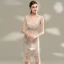 Scintillantes Champagne Paillettes Robe De Fete 2020 Col v profond Sans Manches Perlage Courte Robe De Ceremonie