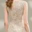 Scintillantes Champagne Paillettes Robe De Fete 2020 Col v profond Sans Manches Perlage Courte Robe De Ceremonie