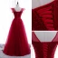 Chic / Belle Bordeaux Robe De Soirée 2020 Princesse Encolure Dégagée Sans Manches Paillettes Perlage Longue Volants Dos Nu Robe De Ceremonie