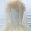 Luxury / Gorgeous White Bridal Wedding Dresses 2020 Ball Gown See-through Scoop Neck Sleeveless Backless Appliques Lace Beading Glitter Tulle Court Train