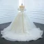 Luxury / Gorgeous White Bridal Wedding Dresses 2020 Ball Gown Off-The-Shoulder Short Sleeve Backless Glitter Tulle Beading Appliques Lace Chapel Train Ruffle