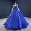 Vintage / Originale Bordeaux Robe De Bal 2020 Robe Boule Transparentes Encolure Dégagée Manches Longues Paillettes Fait main Perlage Tribunal Train Volants Dos Nu Robe De Ceremonie