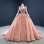 Vintage / Originale Bordeaux Robe De Bal 2020 Robe Boule Transparentes Encolure Dégagée Manches Longues Paillettes Fait main Perlage Tribunal Train Volants Dos Nu Robe De Ceremonie