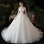 Modest / Simple White Bridal Wedding Dresses 2020 Ball Gown Spaghetti Straps Sleeveless Backless Bow Chapel Train Ruffle