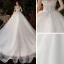 Modest / Simple White Bridal Wedding Dresses 2020 Ball Gown Spaghetti Straps Sleeveless Backless Bow Chapel Train Ruffle