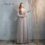 Affordable Grey Bridesmaid Dresses 2020 A-Line / Princess Backless Sequins Floor-Length / Long Ruffle