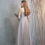 Affordable Grey Bridesmaid Dresses 2020 A-Line / Princess Backless Sequins Floor-Length / Long Ruffle