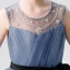 Chic / Beautiful Ink Blue Birthday Flower Girl Dresses 2020 A-Line / Princess Scoop Neck Sleeveless Beading Star Sequins Sash Floor-Length / Long Ruffle