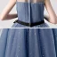 Chic / Beautiful Ink Blue Birthday Flower Girl Dresses 2020 A-Line / Princess Scoop Neck Sleeveless Beading Star Sequins Sash Floor-Length / Long Ruffle